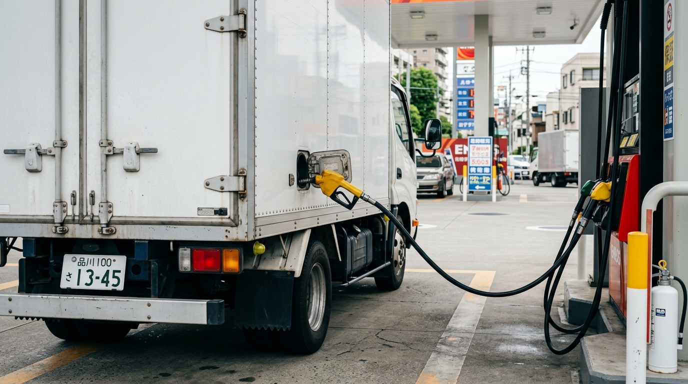 トラックのガソリン種類|レギュラーと軽油の見分け方を解説