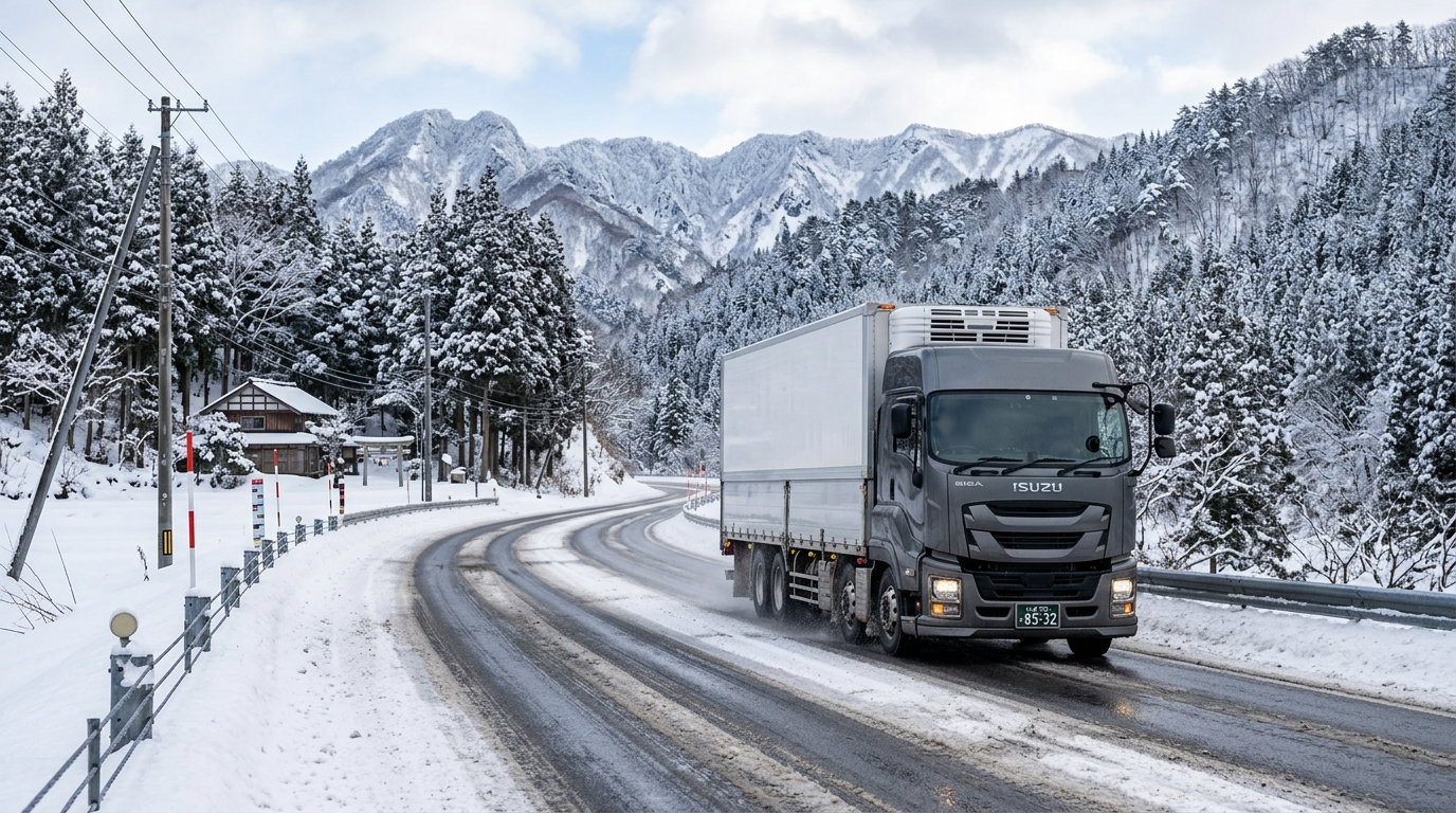 トラック雪道排気ブレーキの危険性と安全な使い方|下り坂走行のコツ