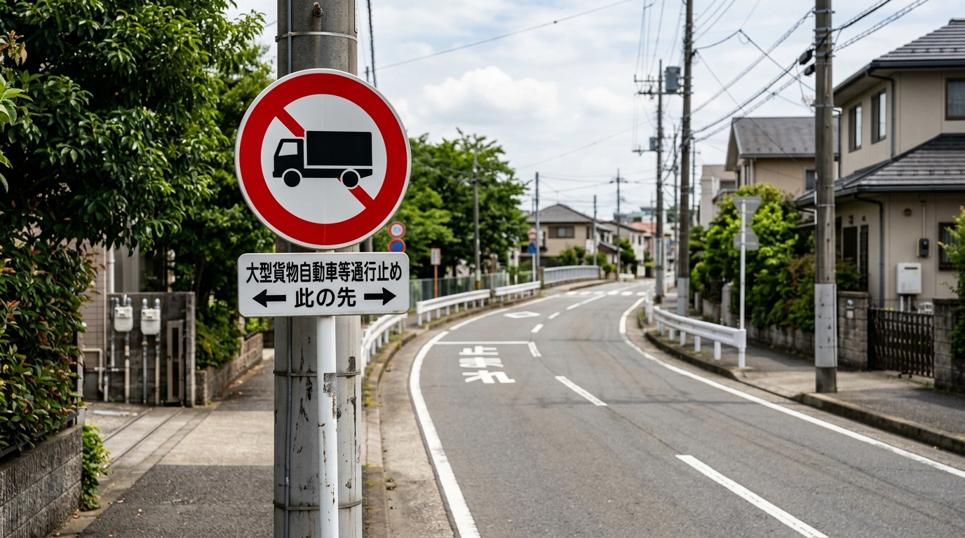 大型進入禁止の標識とは|対象車両から許可申請・罰則まで解説