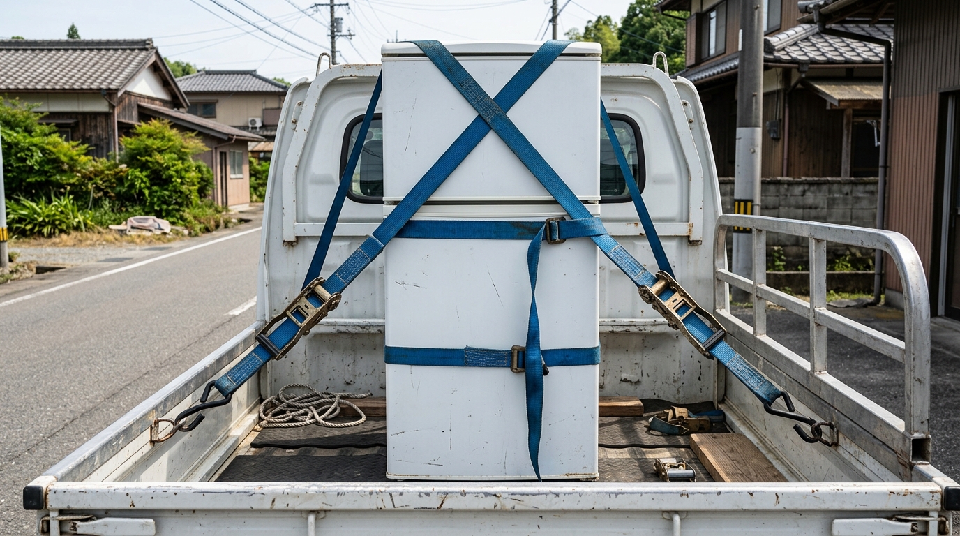 軽トラの冷蔵庫積載は違反になる?固定と積み方の実践ポイント